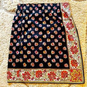 LOFT Scarf Print Faux Wrap Skirt